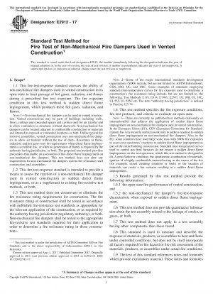 Método de prueba estándar para pruebas de incendio de compuertas cortafuegos no mecánicas utilizadas en construcciones ventiladas