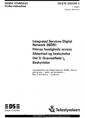 Red Digital de Servicios Integrados (RDSI); Acceso a tarifa primaria. seguridad y protección. Parte 3: Interfaz Ia. proteccion
