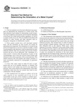 Método de prueba estándar para determinar la orientación de un cristal metálico
