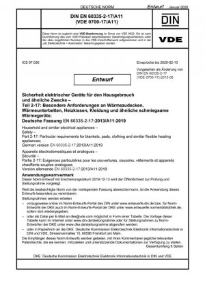 Seguridad de los electrodomésticos y aparatos similares. Parte 2-17: Requisitos particulares para mantas, almohadillas, prendas de vestir y aparatos de calefacción flexibles similares.