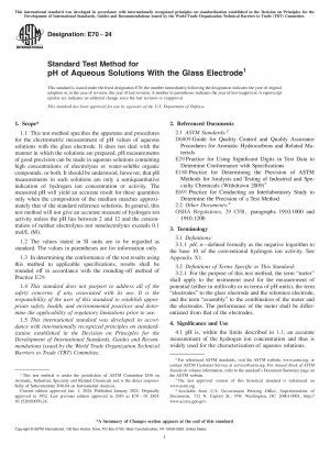 Método de prueba estándar para pH de soluciones acuosas con electrodo de vidrio