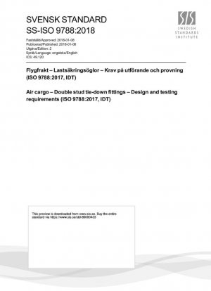 Carga aérea - Accesorios de amarre con doble perno - Requisitos de diseño y prueba (ISO 9788:2017, IDT)