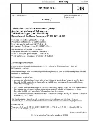 Documentación técnica del producto (TPD) Especificaciones dimensionales y de tolerancia Parte 1: Conceptos básicos (borrador)