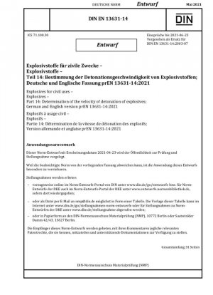 Explosivos para uso civil - Explosivos - Parte 14: Determinación de la velocidad de detonación