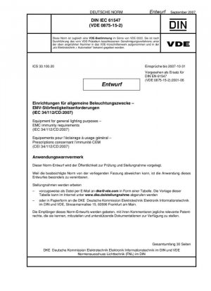 Equipos para fines de iluminación general: requisitos de inmunidad EMC