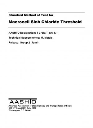 Método estándar de prueba para el umbral de cloruro de losa de macroceldas