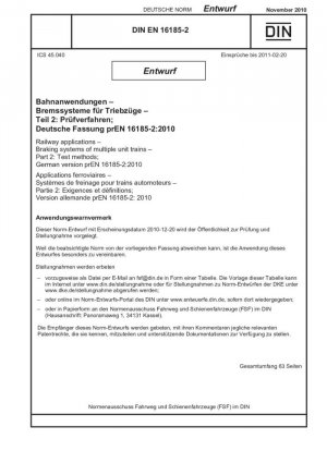 Aplicaciones ferroviarias. Sistemas de frenado para unidades múltiples. Parte 2: Procedimientos de prueba.