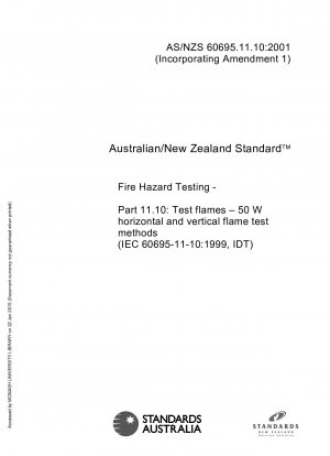 Pruebas de riesgo de incendio - Parte 11.10: Llamas de prueba - Métodos de prueba de llama horizontal y vertical de 50 W