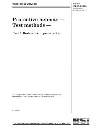 Cascos protectores. Métodos de prueba. Resistencia a la penetración