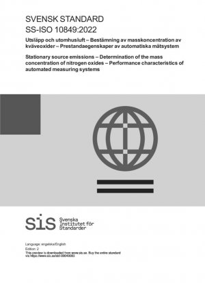 Emisiones de fuentes estacionarias - Determinación de la concentración másica de óxidos de nitrógeno - Características de rendimiento de los sistemas de medición automatizados (ISO 10849:2022, IDT)