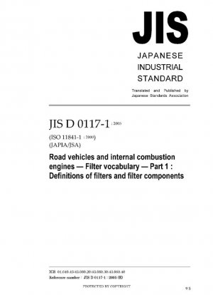 Vehículos de carretera y motores de combustión interna - Vocabulario de filtros - Parte 1: Definiciones de filtros y componentes de filtros