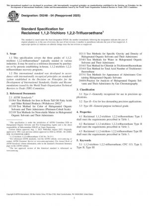 Especificación estándar para 1,1,2-tricloro-1,2,2-trifluoroetano reciclado