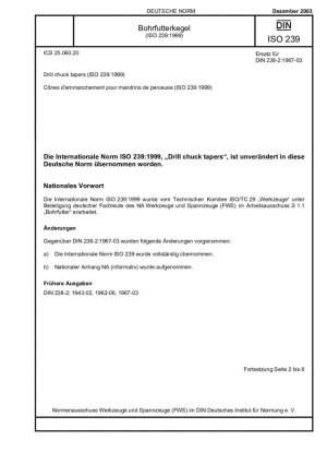 Conos de portabrocas (ISO 239:1999)