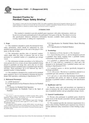 Práctica estándar para la sesión informativa sobre seguridad del jugador de paintball