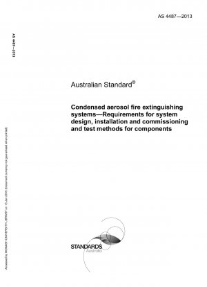 Sistemas de extinción de incendios por aerosol condensado: requisitos para el diseño, instalación y puesta en marcha del sistema y métodos de prueba para componentes