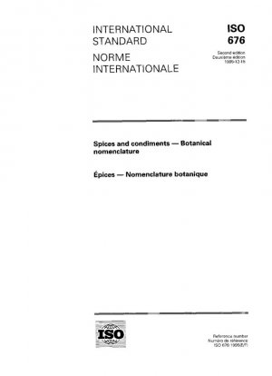 Especias y condimentos - Nomenclatura botánica