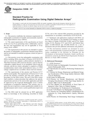 Práctica estándar para el examen radiográfico utilizando conjuntos de detectores digitales