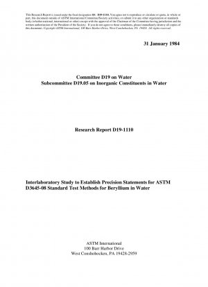 D3645-Métodos de prueba para berilio en agua
