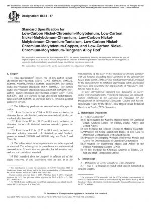 Especificación estándar para níquel-cromo-molibdeno con bajo contenido de carbono, níquel-molibdeno-cromo con bajo contenido de carbono, níquel-molibdeno-cromo-tantalio con bajo contenido de carbono, níquel-cromo-molibdeno-cobre con bajo contenido de carbono, a