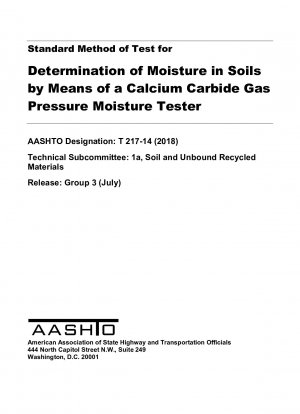 Método estándar de prueba para la determinación de la humedad en suelos mediante un medidor de humedad a presión de gas de carburo de calcio