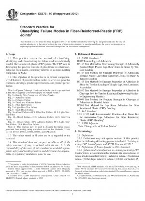 Práctica estándar para clasificar modos de falla en juntas de plástico reforzado con fibra (FRP)