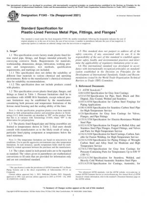 Especificación estándar para tuberías, accesorios y bridas de metales ferrosos revestidos de plástico