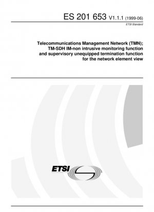 Red de Gestión de Telecomunicaciones (TMN); TM-SDH IM-función de monitorización no intrusiva y función de terminación no equipada de supervisión para la vista de elementos de red;