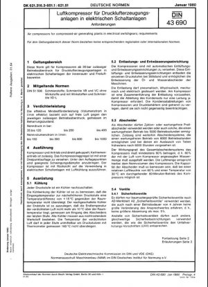 Compresores de aire para plantas generadoras de aire comprimido en aparamentas eléctricas; requisitos