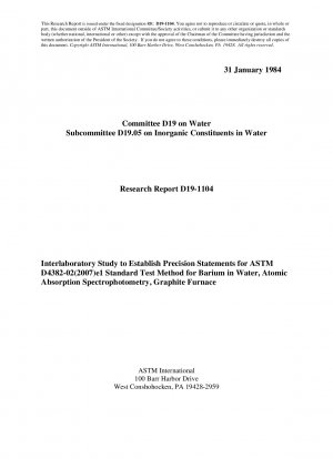 D4382-Método de prueba para bario en agua, espectrofotometría de absorción atómica, horno de grafito