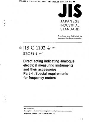 Instrumentos de medida eléctricos analógicos indicadores de acción directa y sus accesorios Parte 4: Requisitos especiales para frecuencímetros