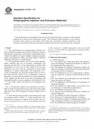 Especificación estándar para materiales de inyección y extrusión de polipropileno