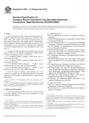 Especificación estándar para conductores de aluminio trenzados concéntricos, redondos y compactos, reforzados con acero (ACSR/COMP)