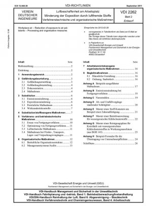 Calidad del aire en el lugar de trabajo - Reducción de la exposición a sustancias en suspensión en el aire - Ingeniería de procesos y medidas organizativas