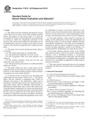 Guía estándar para la evaluación y selección de embarcaciones de escolta