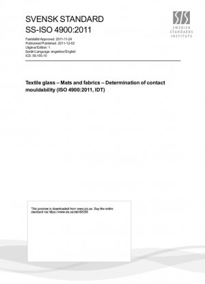Glass textil - Mangas y telas - Determinación de moldeabilidad en contacto (ISO 4900:2011, IDT)