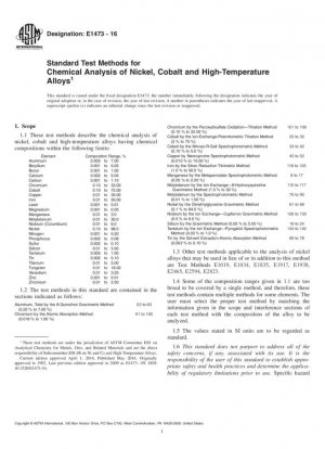 Métodos de prueba estándar para análisis químicos de níquel, cobalto y aleaciones de alta temperatura