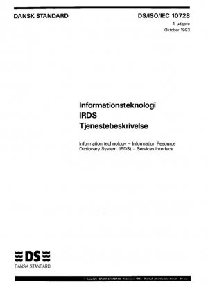 Tecnologías de la información. Sistema de diccionario de recursos de información (IRDS). Interfaz de servicios