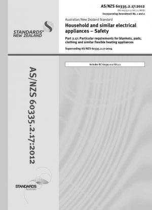 Aparatos electrodomésticos y similares - Seguridad - Parte 2.17: Requisitos particulares para mantas, almohadillas, prendas de vestir y aparatos de calefacción flexibles similares