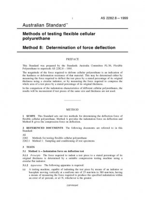 Métodos para probar poliuretano celular flexible. Determinación de la fuerza de desviación.