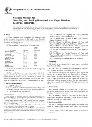 Métodos estándar para muestreo y prueba de papel de mica sin tratar utilizado para aislamiento eléctrico