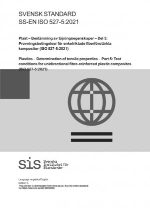 Plásticos. Determinación de las propiedades de tracción. Parte 5: Condiciones de ensayo para compuestos plásticos reforzados con fibras unidireccionales (ISO 527-5:2021)