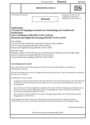 Roscas espinales 17E y 25E para conexiones de válvulas de cilindros de gas Parte 2: Medidores de inspección (borrador)