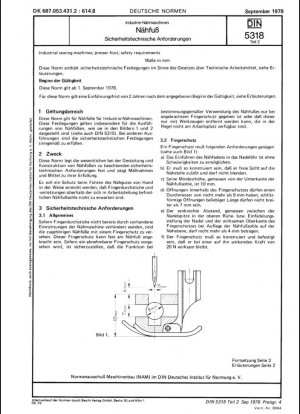 Máquinas de coser industriales; prensatelas, requisitos de seguridad