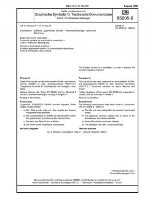 Buques y tecnología marina. Símbolos gráficos para la documentación técnica. Parte 6: Unidad de destilación de agua dulce.
