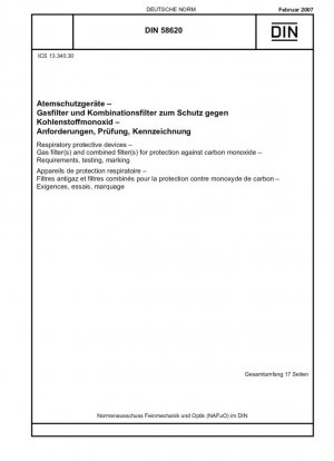 Dispositivos de protección respiratoria - Filtro(s) de gas y filtro(s) combinado(s) de protección contra el monóxido de carbono - Requisitos, pruebas, marcado