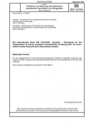 Procedimientos para la medición de las características acústicas de los audífonos en oído real (ISO 12124:2001)