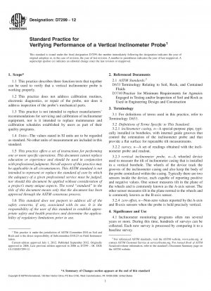 Práctica estándar para verificar el rendimiento de una sonda inclinométrica vertical