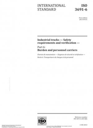 Carretillas industriales. Requisitos y verificación de seguridad. Parte 6: Transportes de carga y de personal.