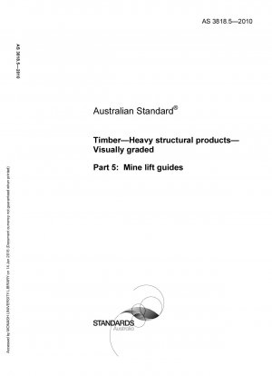 Madera - Productos estructurales pesados - Clasificados visualmente - Guías de elevación de minas