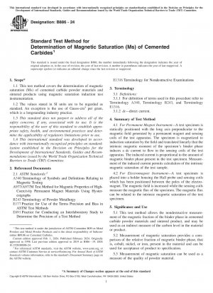 Método de prueba estándar para la determinación de la saturación magnética (Ms) de carburos cementados